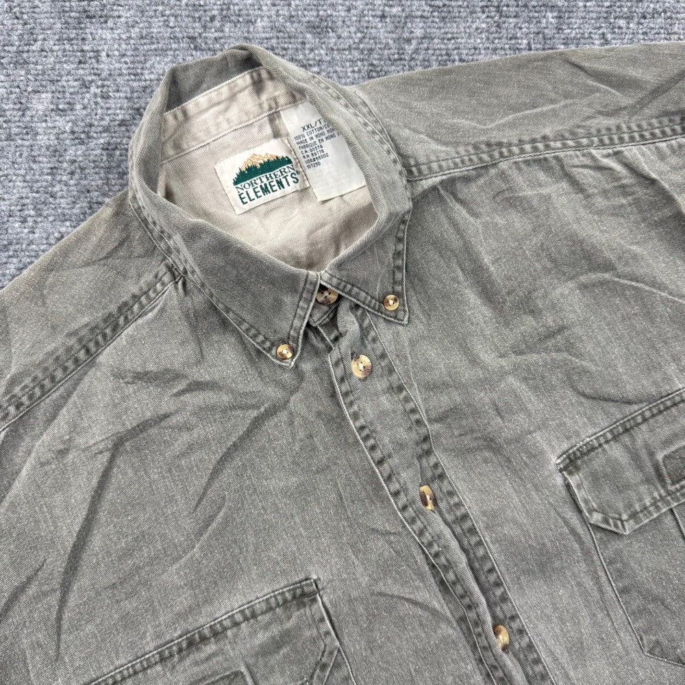Northern Elements Button Down XXL Olive Green Short Sleeve Utility‎ Shirt Men's